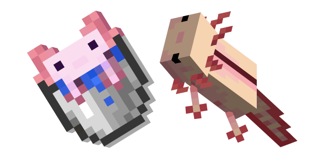 Minecraft Axolotl and Bucket of Axolotl