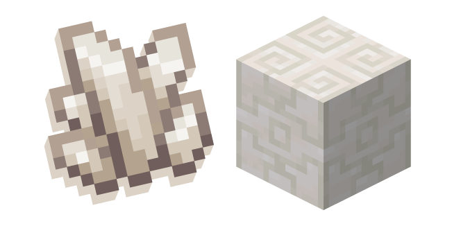 Minecraft Chiseled Quartz Block and Nether Quartz