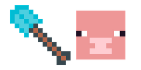 Minecraft Diamond Shovel & Pig