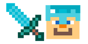 Minecraft Diamond Sword and Diamond Armor Steve