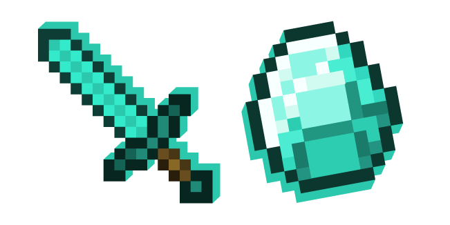 Minecraft Diamond Sword and Diamond