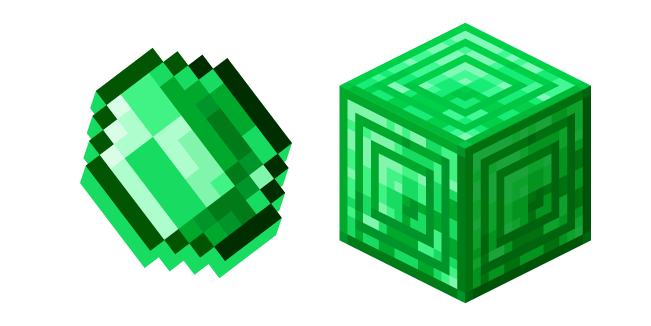 Minecraft Emerald and Block of Emerald