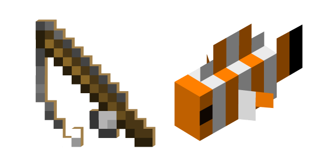 Minecraft Fishing Rod and Clownfish