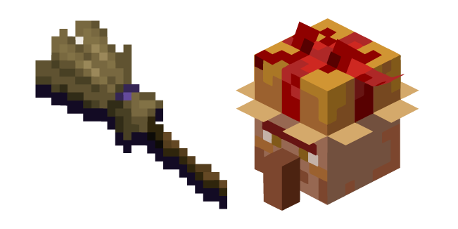 Minecraft Gift Wrapper and Cackling Broom