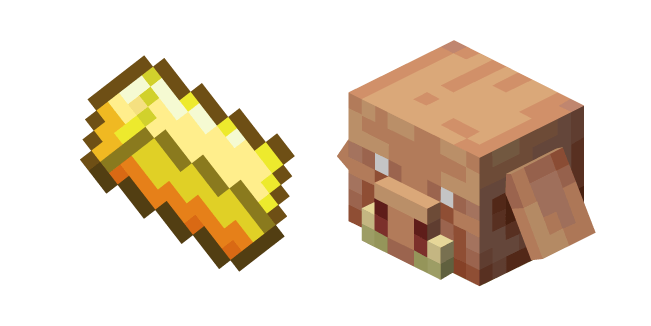 Minecraft Gold Ingot and Piglin
