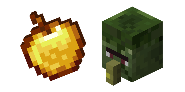 Minecraft Golden Apple and Zombie Villager