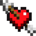 Minecraft Heart with Arrow and Pink Creeper pointer