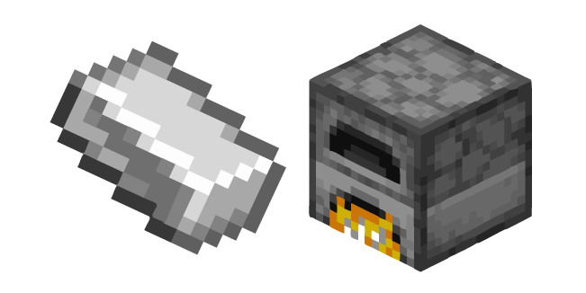 Minecraft Iron Ingot and Furnace