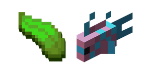 Minecraft Kelp and LightBlue-Pink Spotty Fish