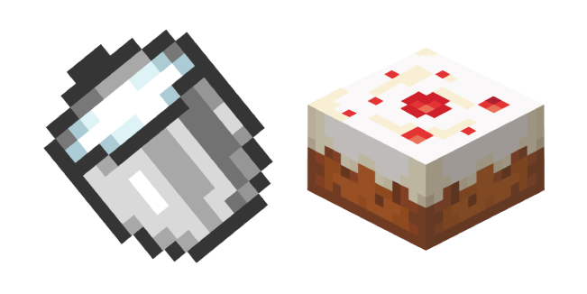 Minecraft Milk Bucket and Cake