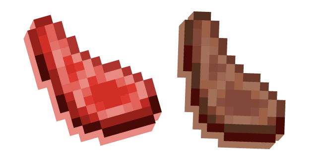 Minecraft Mutton Raw and Cooked