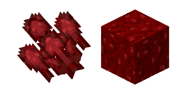 Minecraft Nether Wart Plant and Nether Wart Block