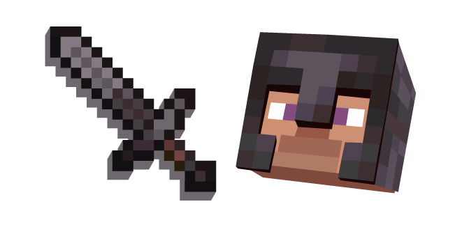 Minecraft Netherite Sword and Netherite Armor Steve