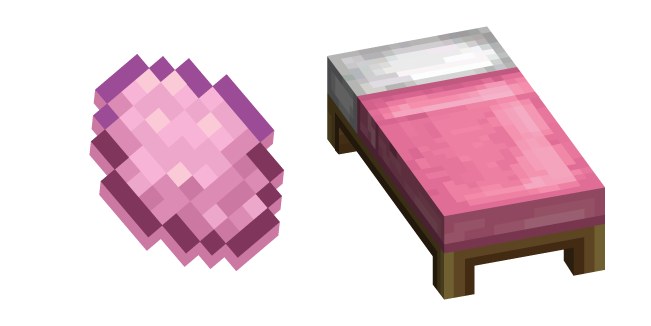 Minecraft Pink Dye and Bed