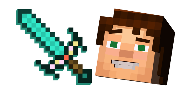 Minecraft Story Mode Jesse and Enchanted Diamond Sword