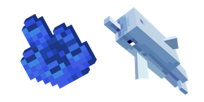 Minecraft Tube Coral and Dolphin
