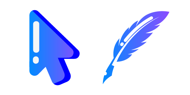Minimal Gradient Feather Quill Pen