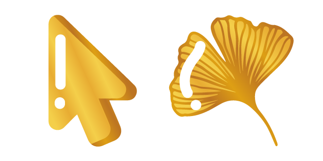 Minimal Gradient Golden Ginkgo Leaf