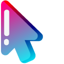 Minimal Gradient Red Blue Scissors pointer