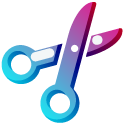 Minimal Gradient Red Blue Scissors cursor