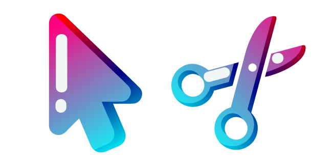 Minimal Gradient Red Blue Scissors