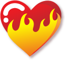 Minimal Gradient Red Heart In Flames cursor