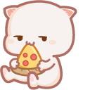Cute Mochi Mochi Peach Cat and Pizza cursor