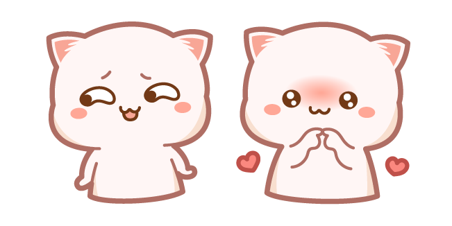 Cute Mochi Mochi Peach Cat Shy
