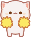 Cute Mochi Mochi Peach Cat with Pompoms pointer
