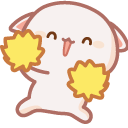 Cute Mochi Mochi Peach Cat with Pompoms cursor