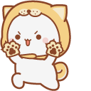 Kawaii Mochi Mochi Peach and Goma Cats in Dog and Tiger Costumes pointer