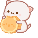 Kawaii Mochi Mochi Peach Cat with Food pointer