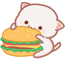 Kawaii Mochi Mochi Peach Cat with Food cursor