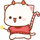 Kawaii Mochi Mochi Peach Cats Christmas Peach and Goma pointer