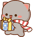 Kawaii Mochi Mochi Peach Cats Christmas Peach and Goma cursor