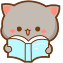 Kawaii Mochi Mochi Peach Cats Goma and Blue Book cursor