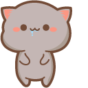 Kawaii Mochi Mochi Peach Cats Goma and Blue Fish cursor