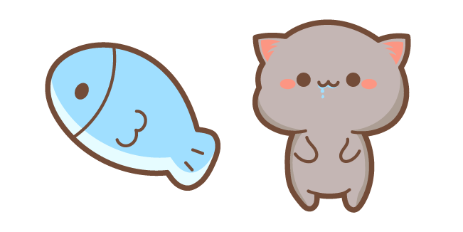 Kawaii Mochi Mochi Peach Cats Goma and Blue Fish