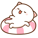 Mochi Mochi Peach and Goma Cats with their Swim Rings cursor