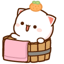 Mochi Mochi Peach Cat and Capybara Taking a Bath cursor