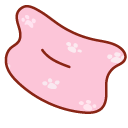 Mochi Mochi Peach Cat and Pink Pillow pointer