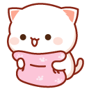 Mochi Mochi Peach Cat and Pink Pillow cursor