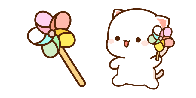 Mochi Mochi Peach Cat and Pinwheel