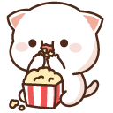 Mochi Mochi Peach Cat and Popcorn cursor