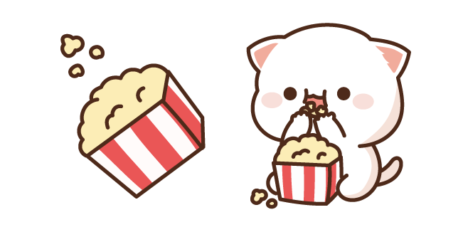 Mochi Mochi Peach Cat and Popcorn