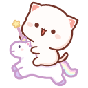 Mochi Mochi Peach Cat on Unicorn cursor