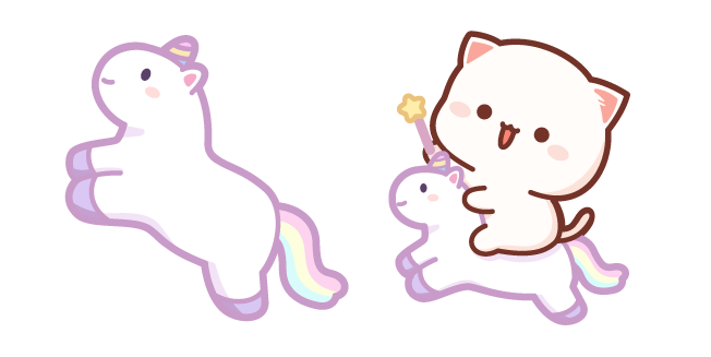 Mochi Mochi Peach Cat on Unicorn