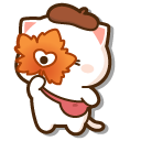 Mochi Mochi Peach Cat with Autumn Leaves cursor