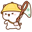 Mochi Mochi Peach Cat with Butterfly Net cursor