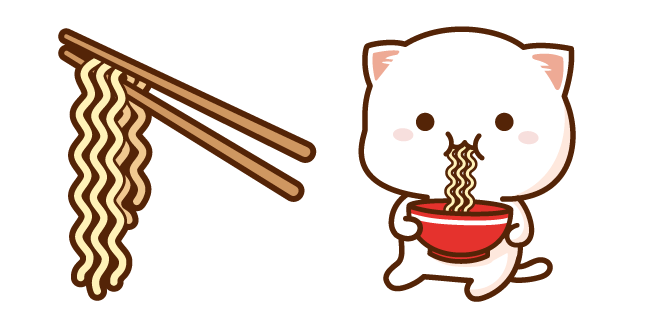 Mochi Mochi Peach Cat with Noodles